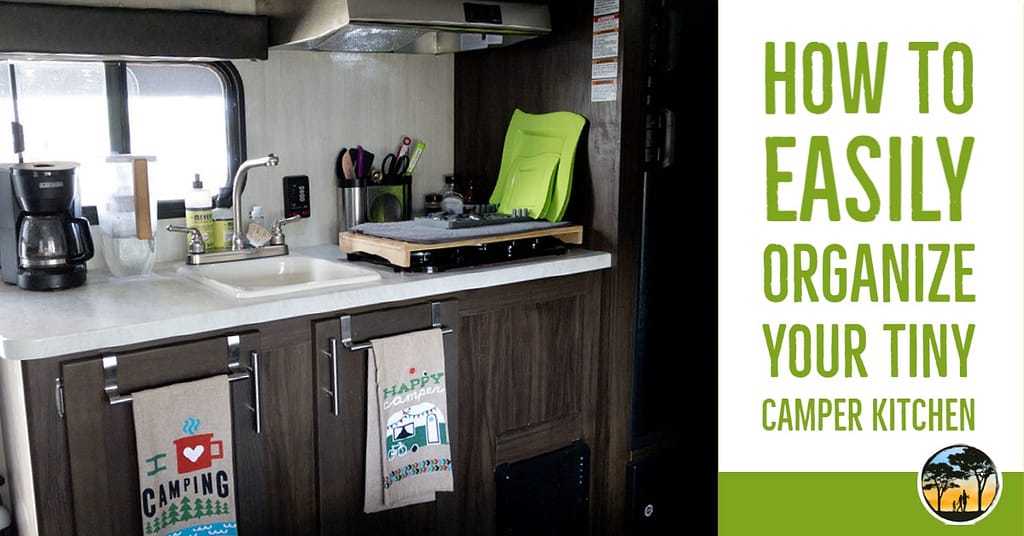 How to organize your camper kitchen facebook graphic