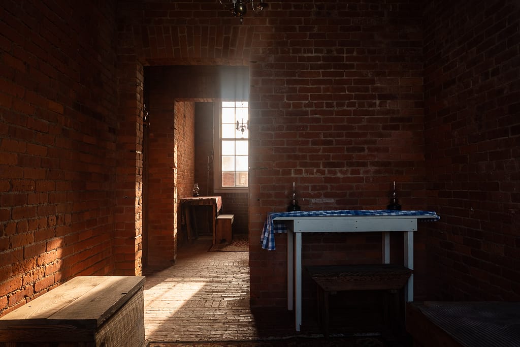 View inside a room of one of the buildings in Fort Clinch
