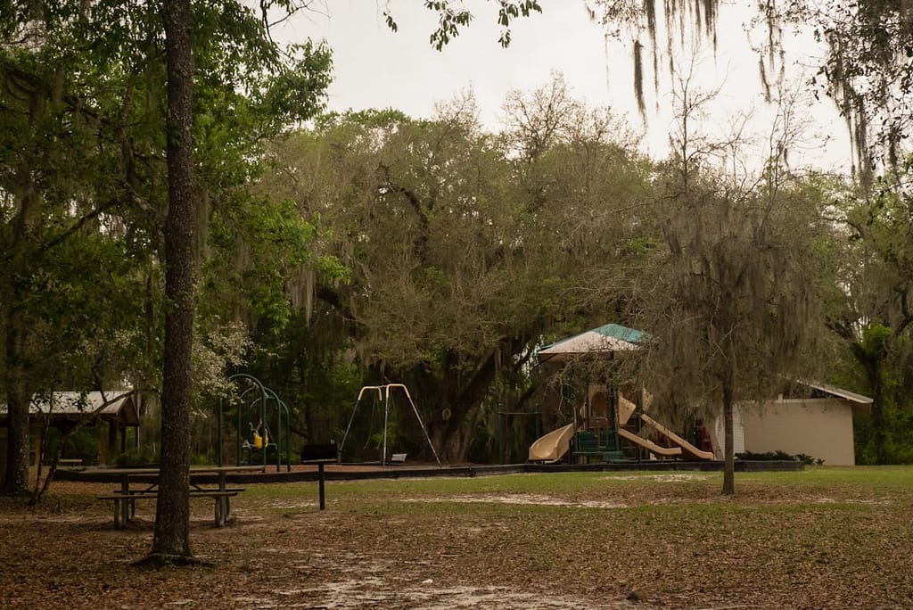 Playground with slides and swings at Lake Griffin State Park